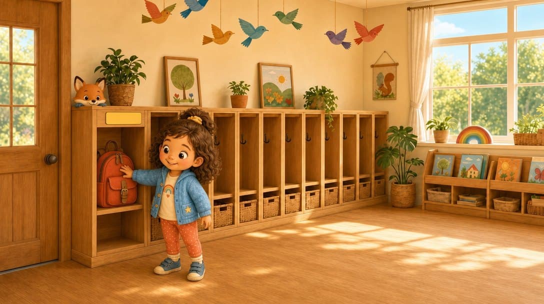 A cubby with their name